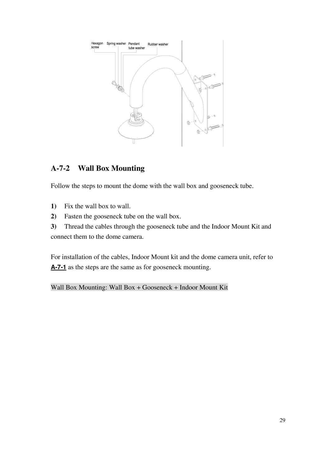 ACTiSYS CAM-6500 user manual Wall Box Mounting 