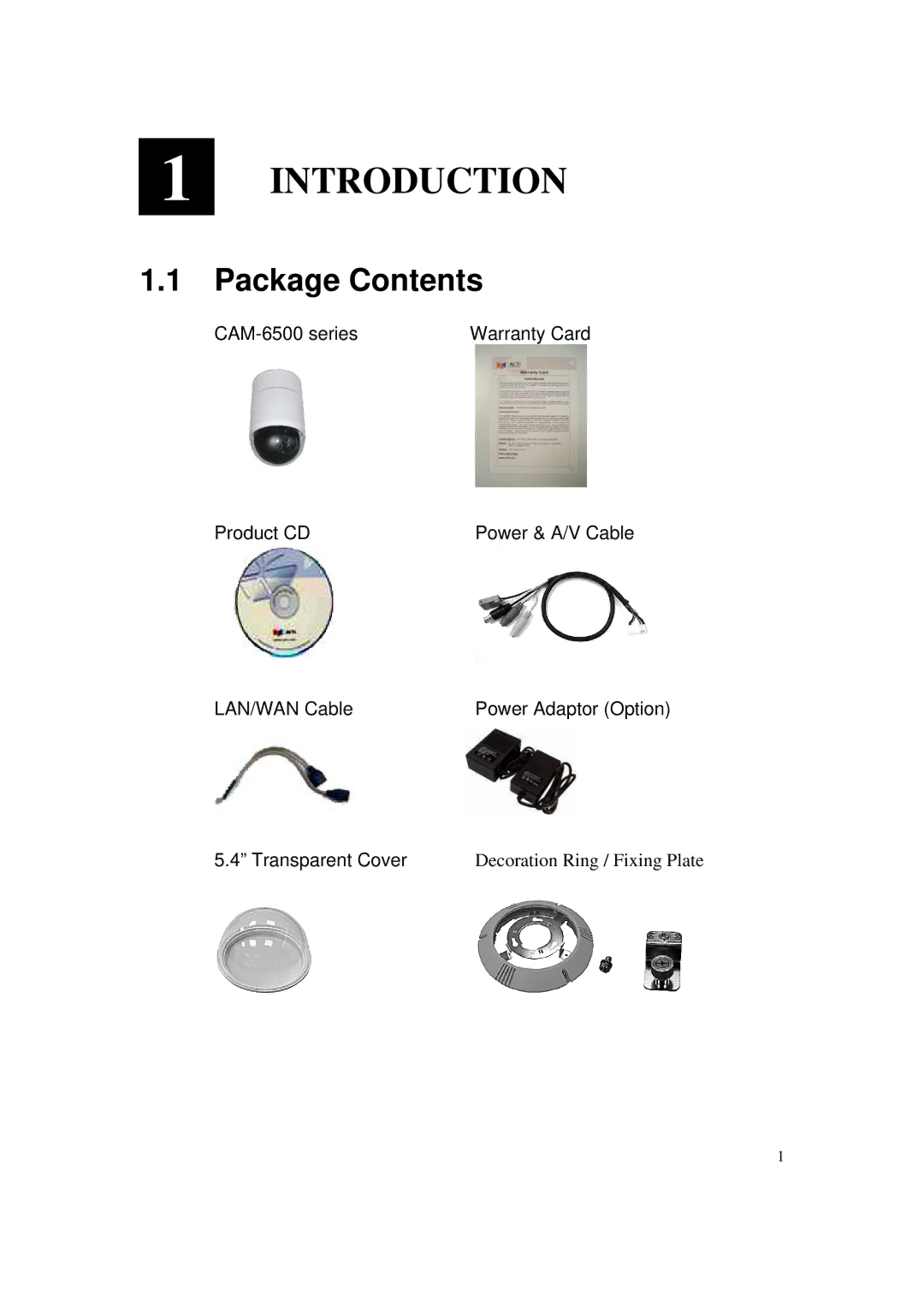 ACTiSYS CAM-6500 user manual Introduction 