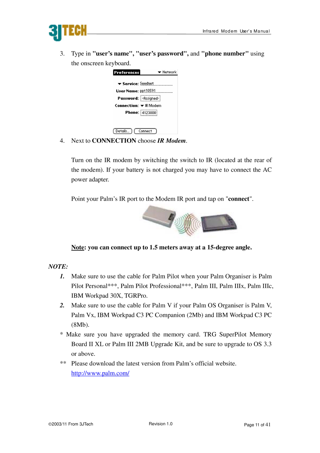 ACTiSYS PP2-5600 user manual Infrared Modem User’s Manual 