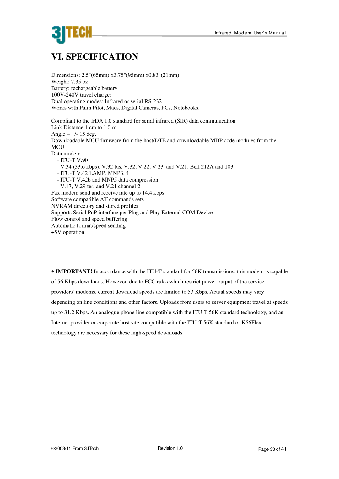 ACTiSYS PP2-5600 user manual VI. Specification, Mcu 