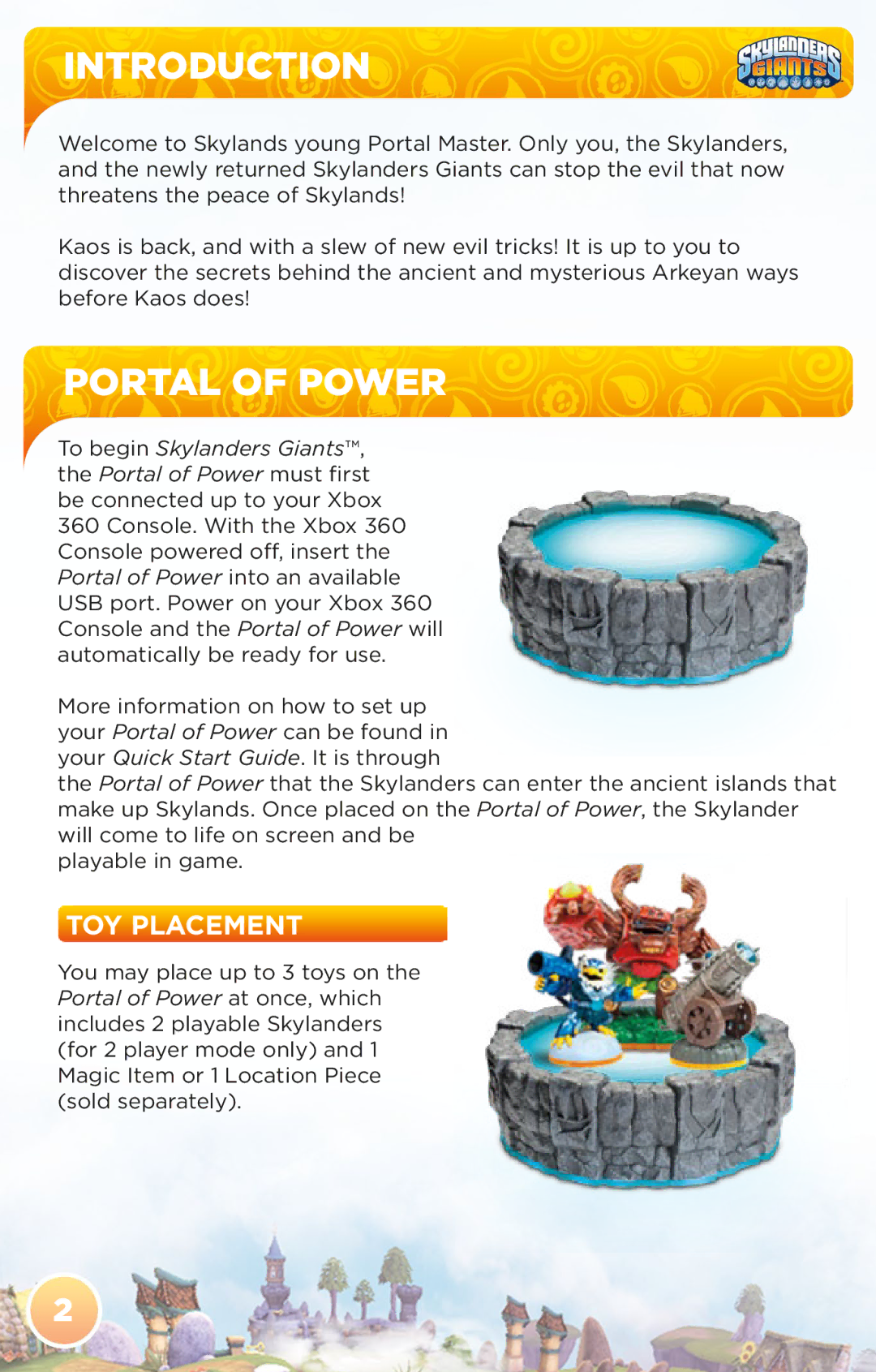 Activision 47875843929 manual Introduction, Portal of Power, TOY Placement 