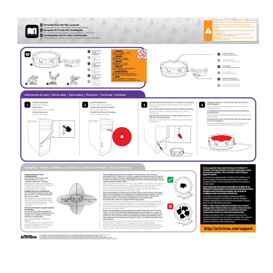 Activision 84157301 | R2.00QC, Portal of Power manual Varning, Varoitus, Waarschuwing, Aviso 