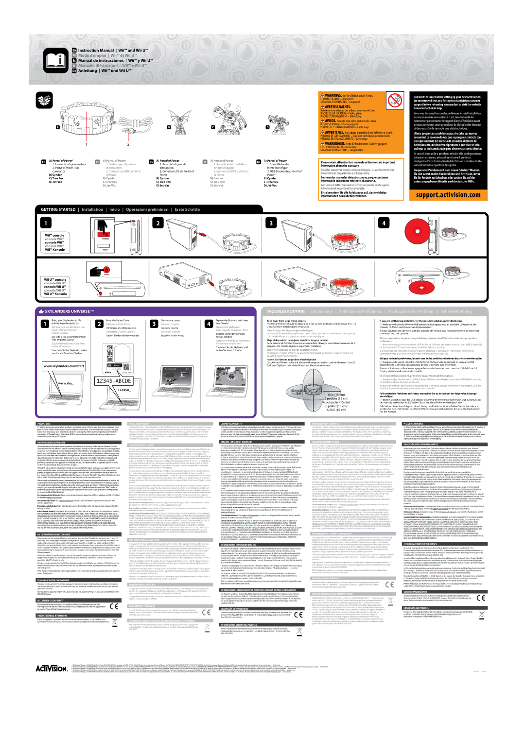 Activision 84393301 manual Product Care, Entretien DU Produit, Cuidado DEL Producto, Manutenzione DEL Prodotto 