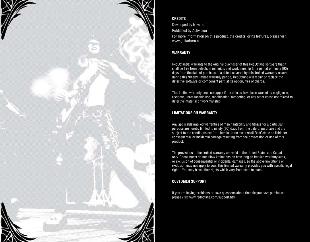 Activision XBOX 360 manual Credits 