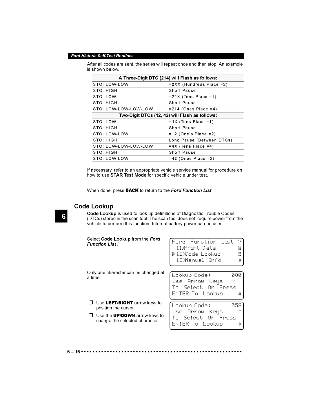 Actron 9640 Lookup Code 000 Use Arrow Keys Select Or Press Enter To 058, Three-Digit DTC 214 will Flash as follows 