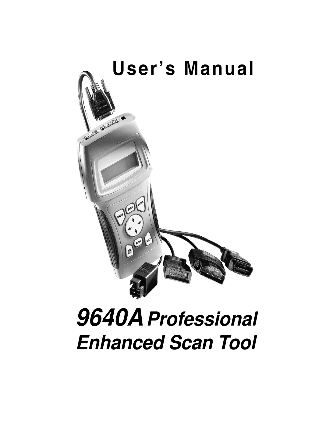 Actron manual 9640A Professional Enhanced Scan Tool 