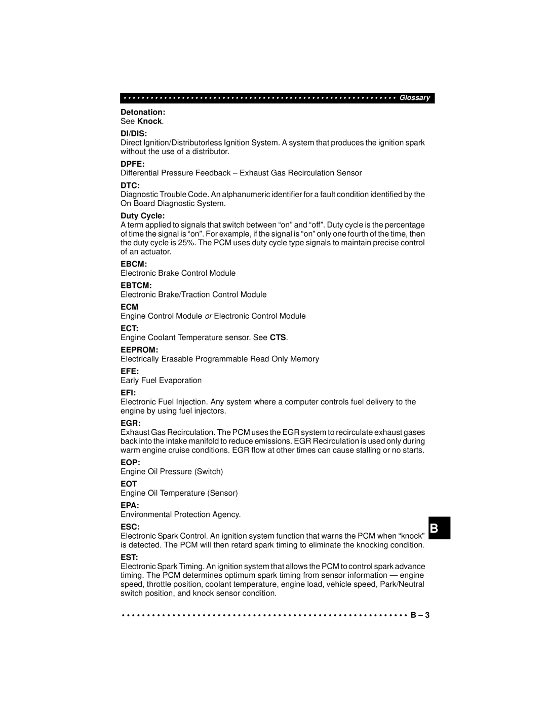 Actron 9640A manual Detonation, Duty Cycle 