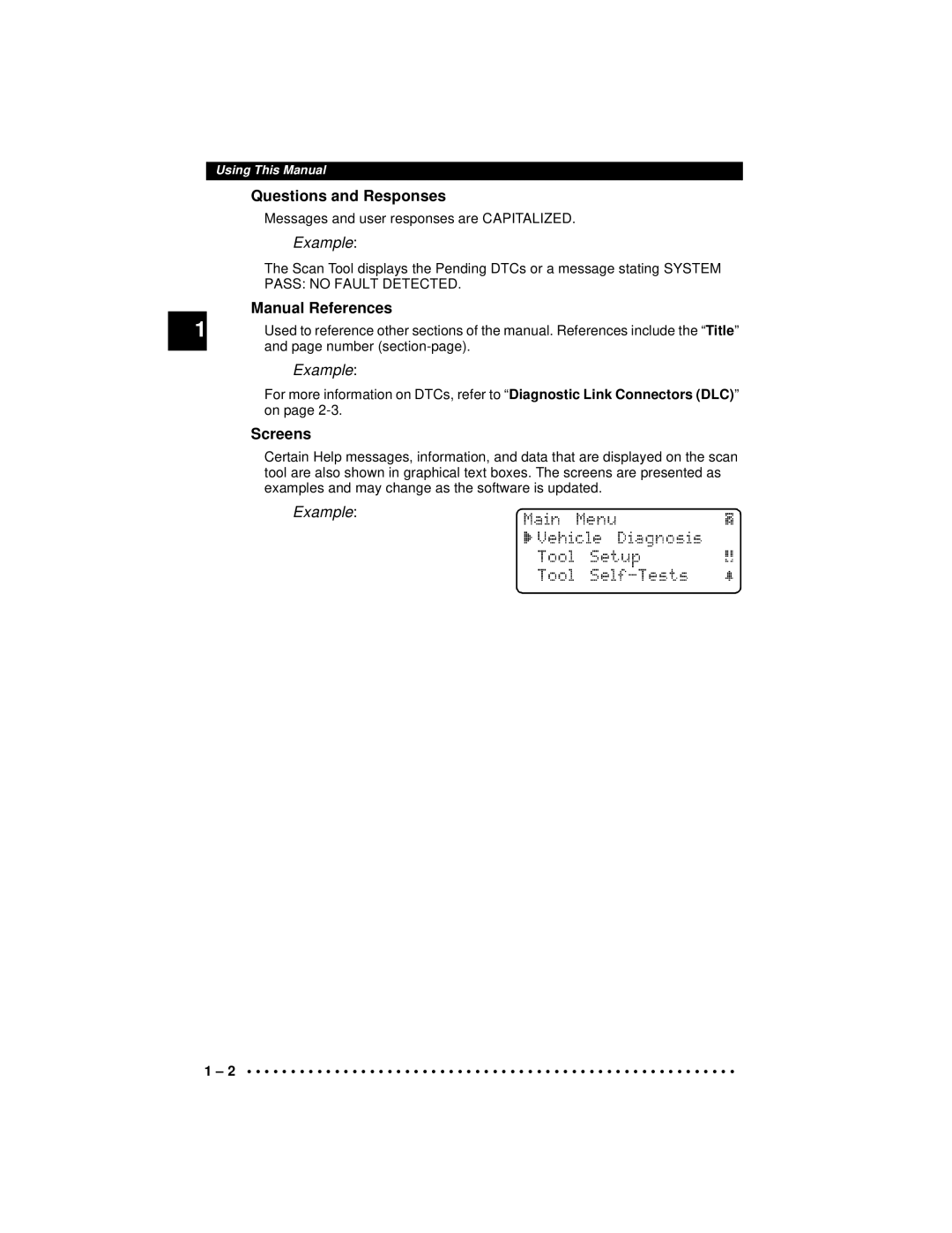 Actron 9640A manual Questions and Responses, Manual References, Screens 