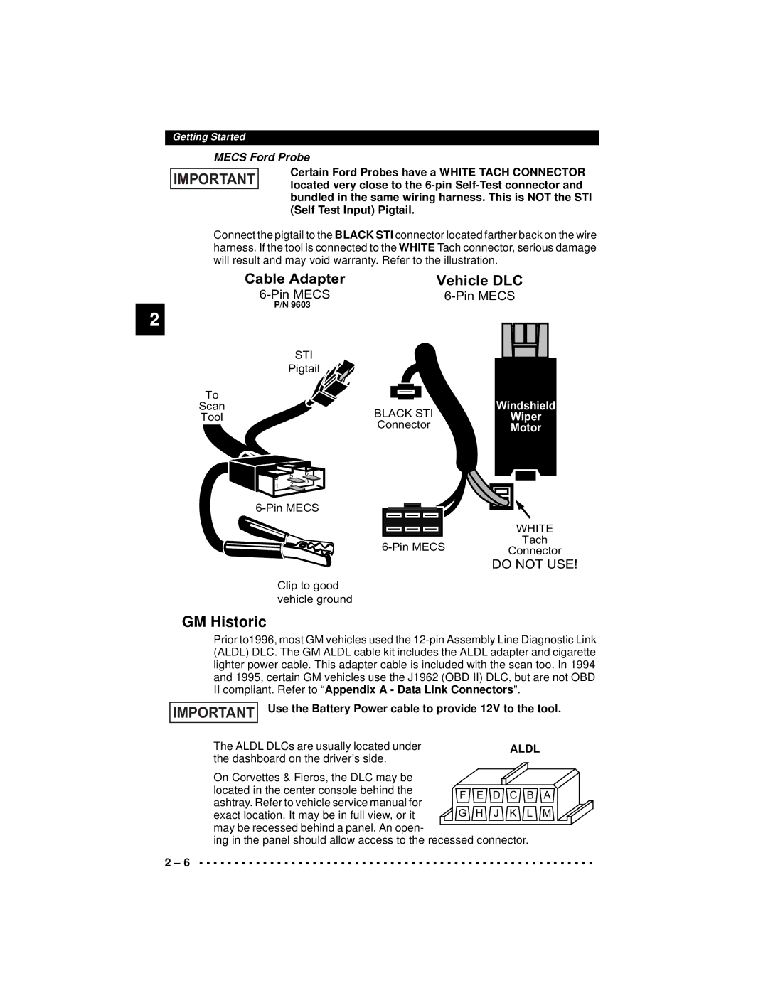 Actron 9640A manual GM Historic, Mecs Ford Probe, Aldl DLCs are usually located under 