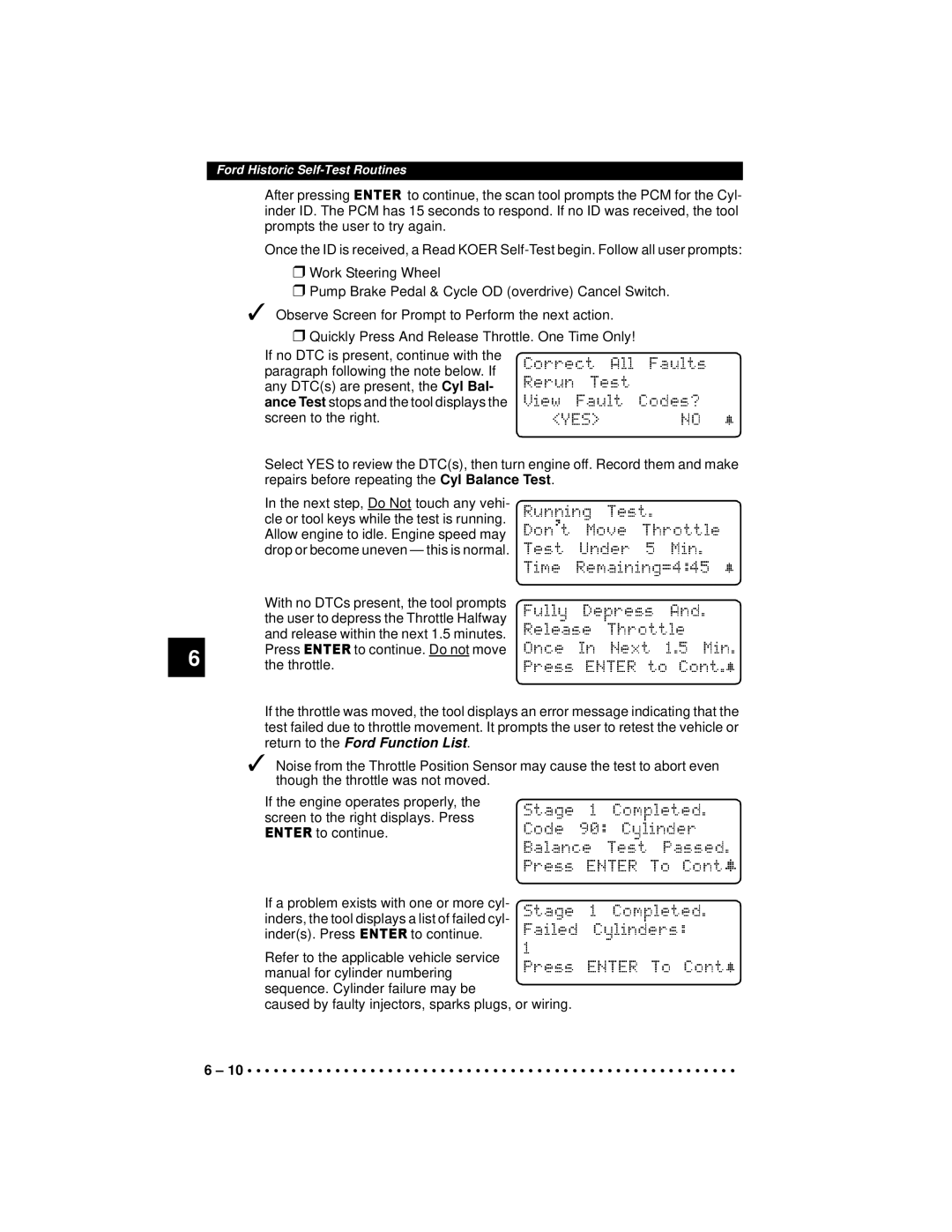 Actron 9640A manual Return to the Ford Function List 