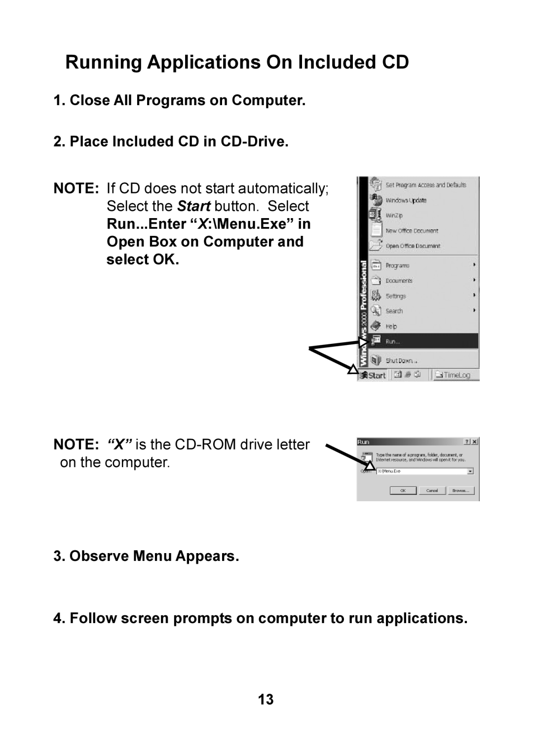 Actron CP9125 manual Running Applications On Included CD 