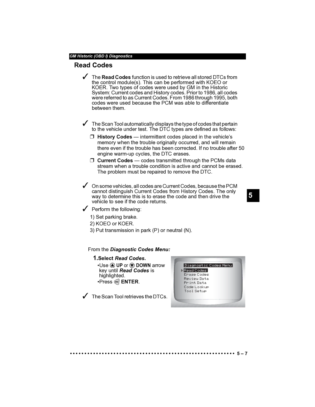 Actron CP9185 manual From the Diagnostic Codes Menu Select Read Codes 