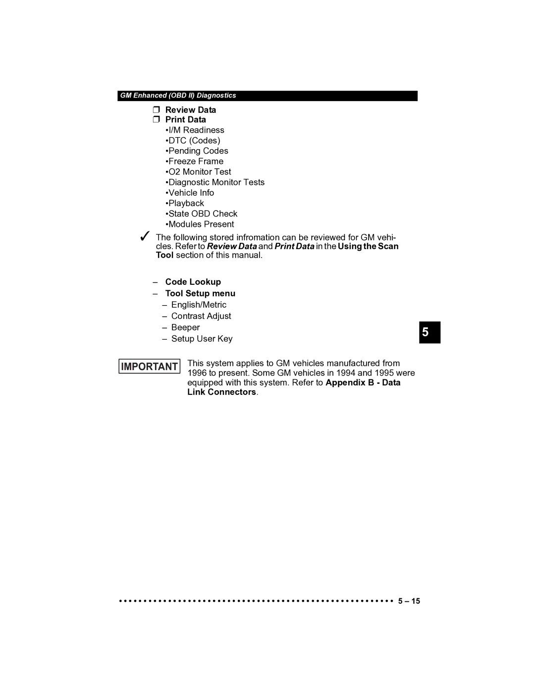 Actron CP9185 manual Code Lookup Tool Setup menu 