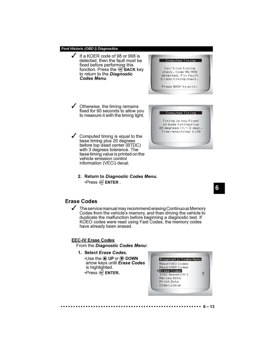 Actron CP9185 manual EEC-IV Erase Codes 