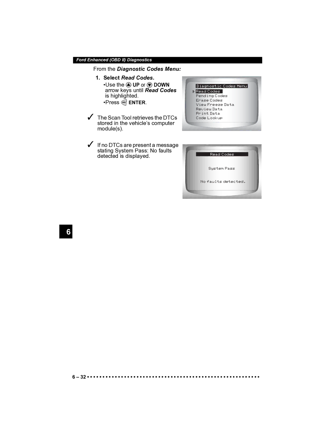 Actron CP9185 manual From the Diagnostic Codes Menu Select Read Codes 