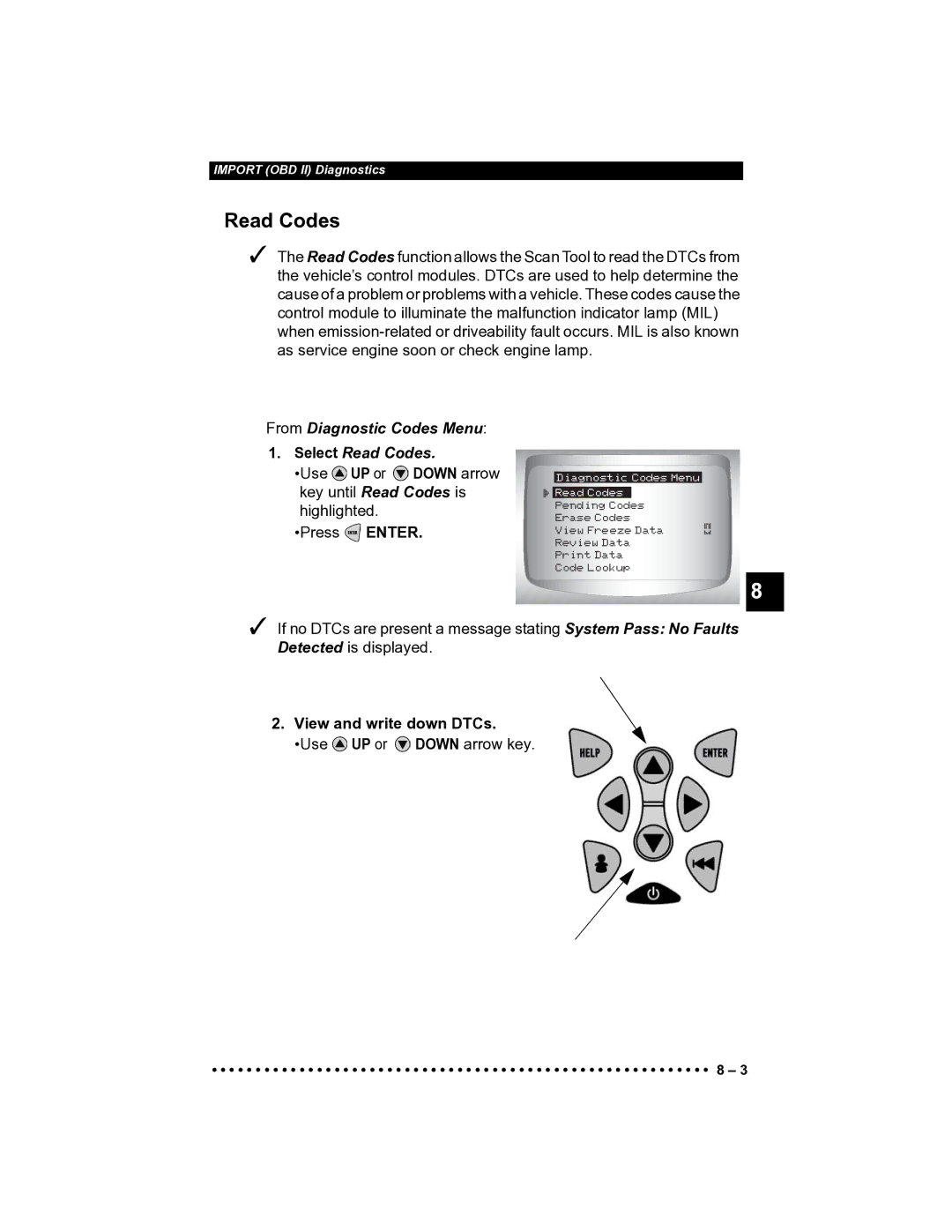 Actron CP9185 manual Read Codes 