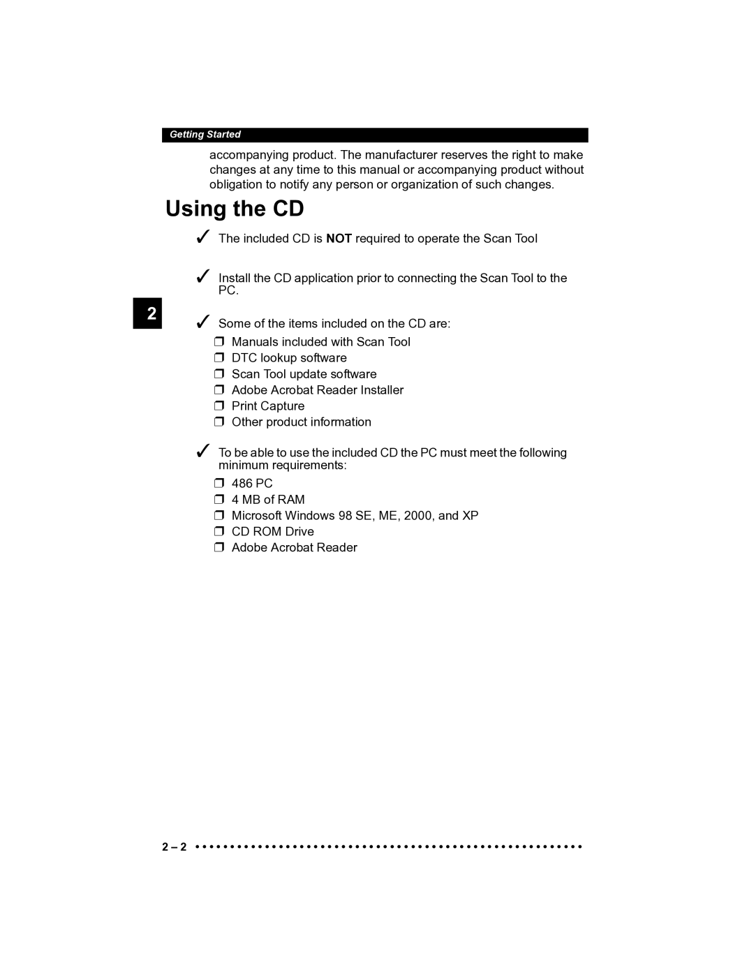 Actron CP9185 manual Using the CD 