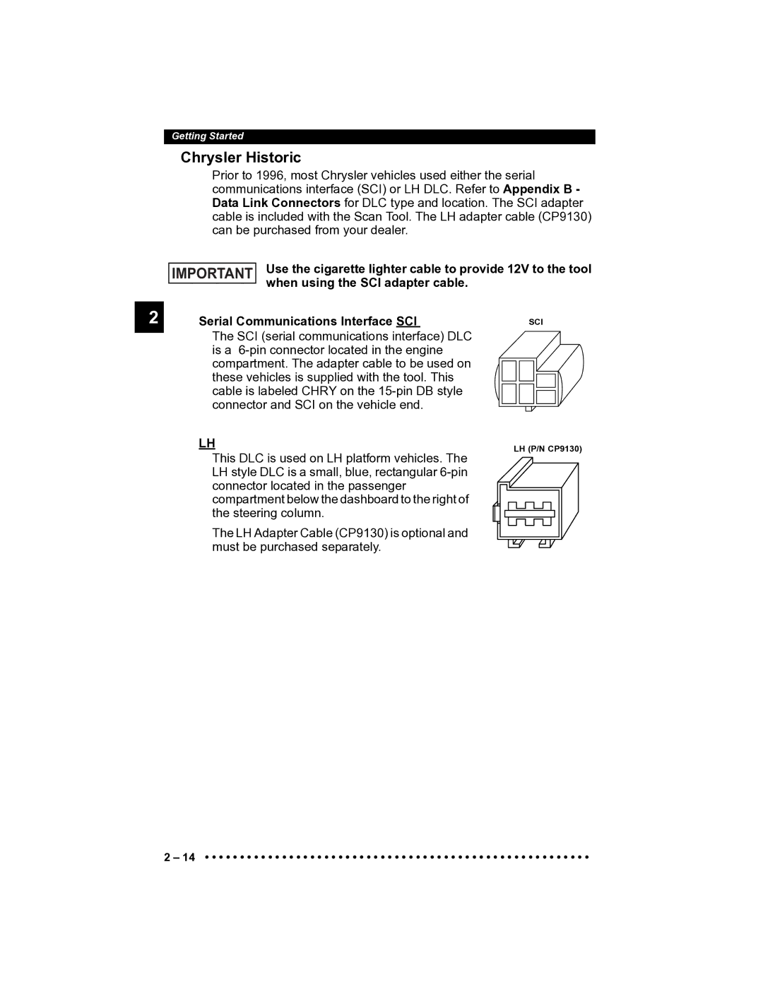 Actron CP9185 manual Chrysler Historic 