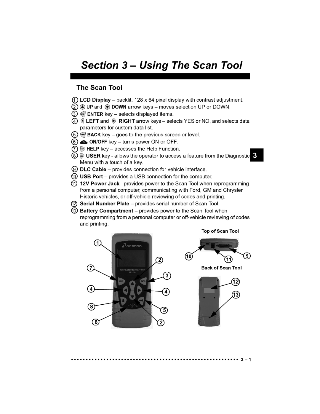 Actron CP9185 manual Using The Scan Tool 