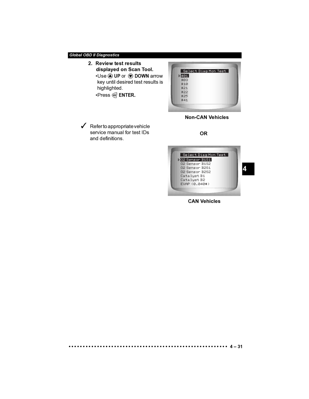 Actron CP9185 manual Non-CAN Vehicles, Can Vehicles 