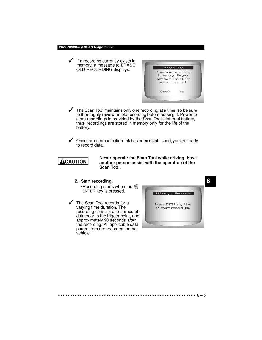 Actron CP9190 manual Ready to Record 