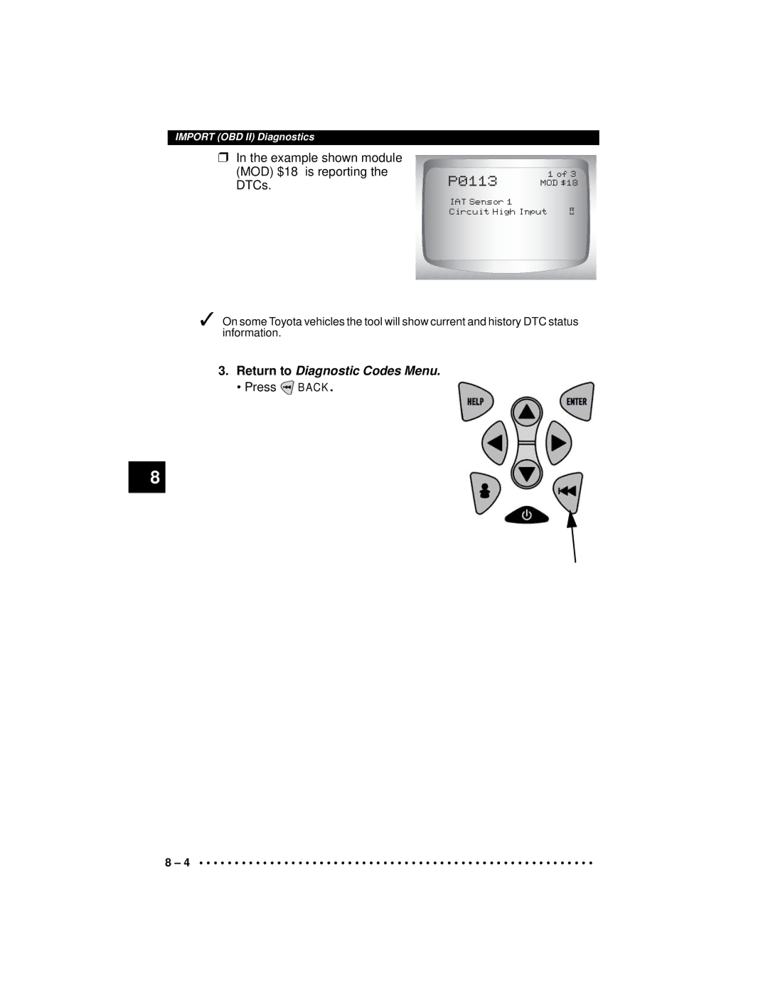 Actron CP9190 manual P0113 