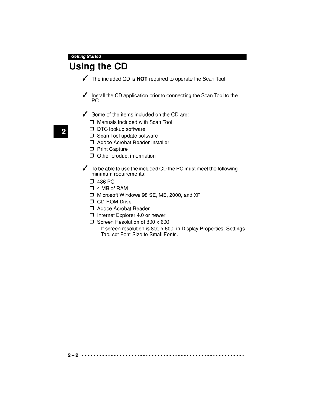 Actron CP9190 manual Using the CD 