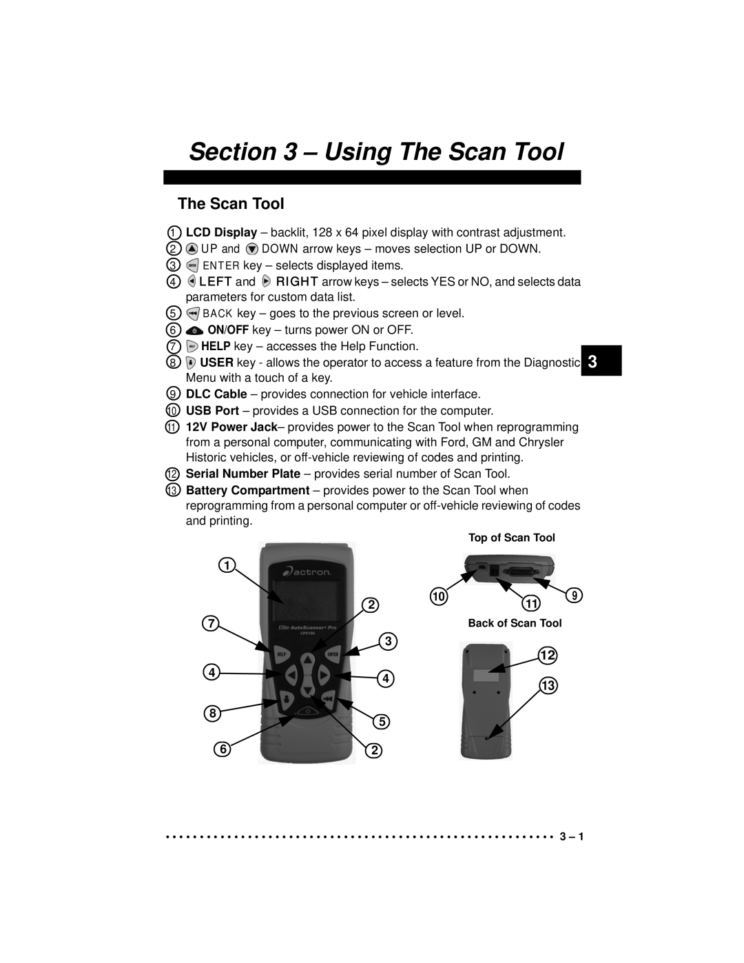 Actron CP9190 manual Using The Scan Tool 