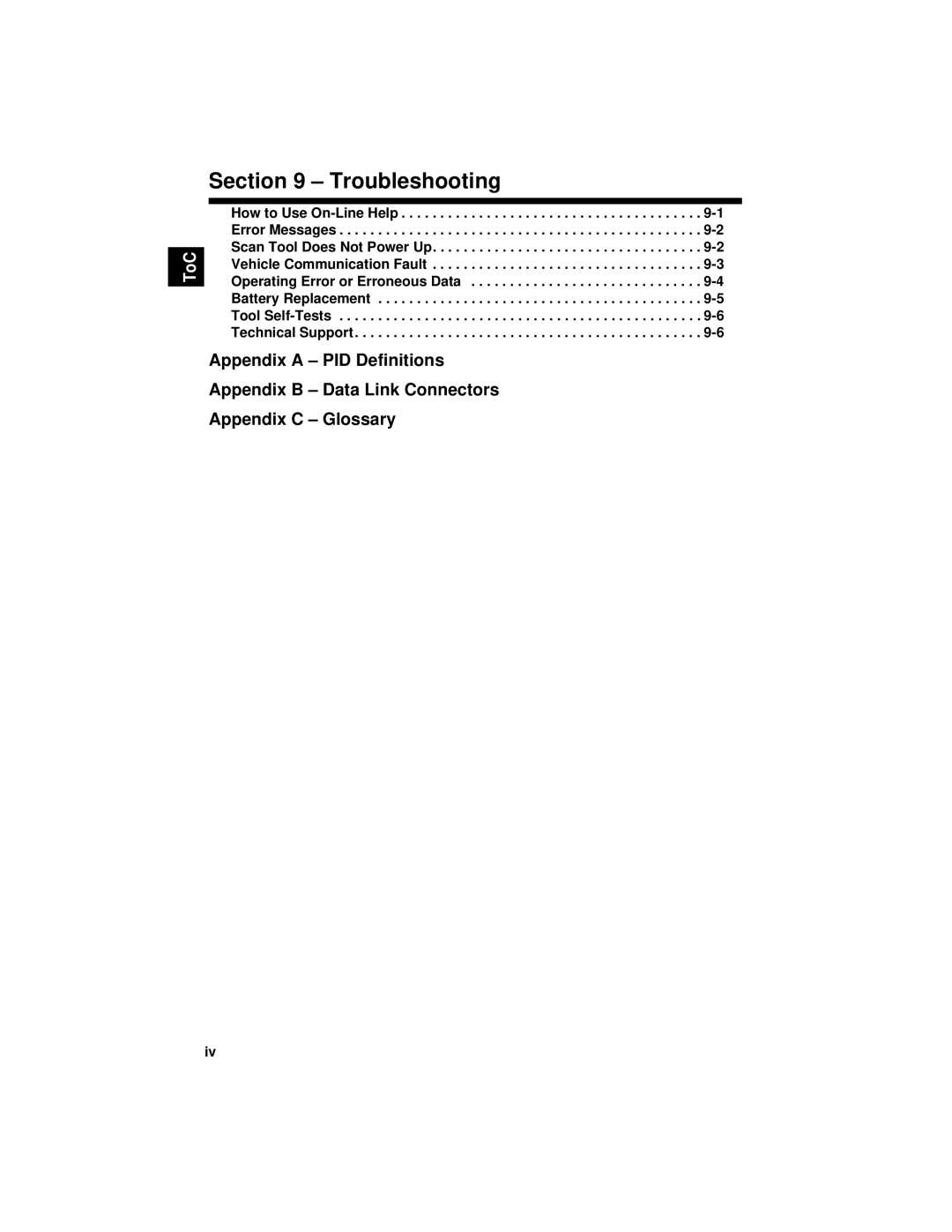 Actron CP9190 manual Troubleshooting 