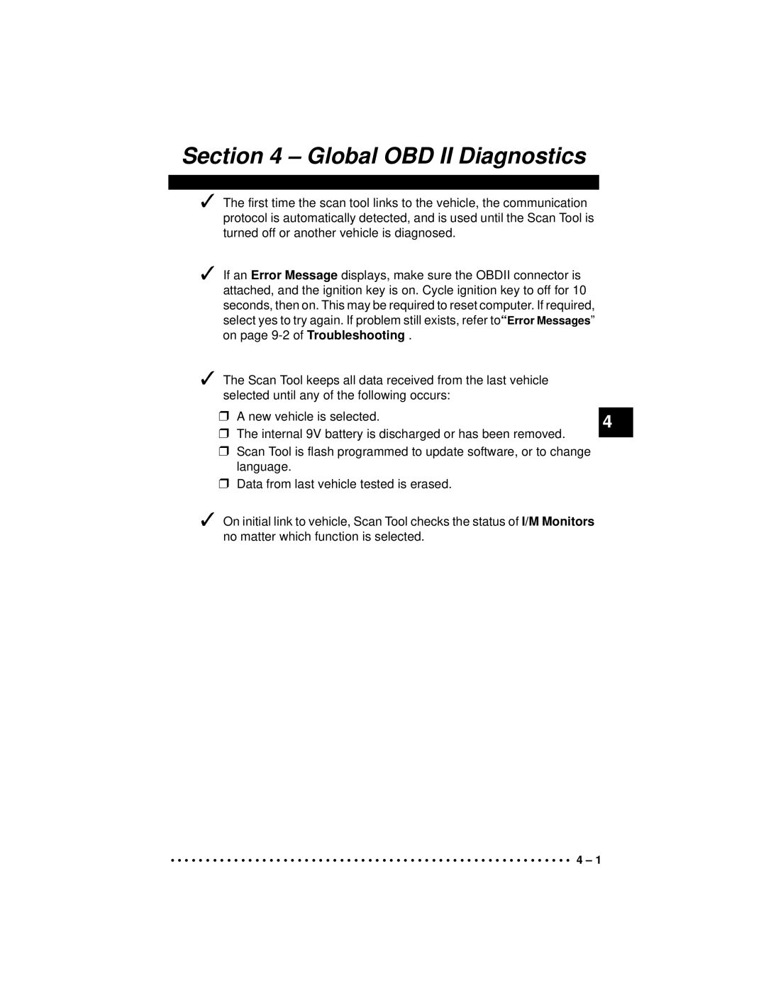 Actron CP9190 manual Global OBD II Diagnostics 