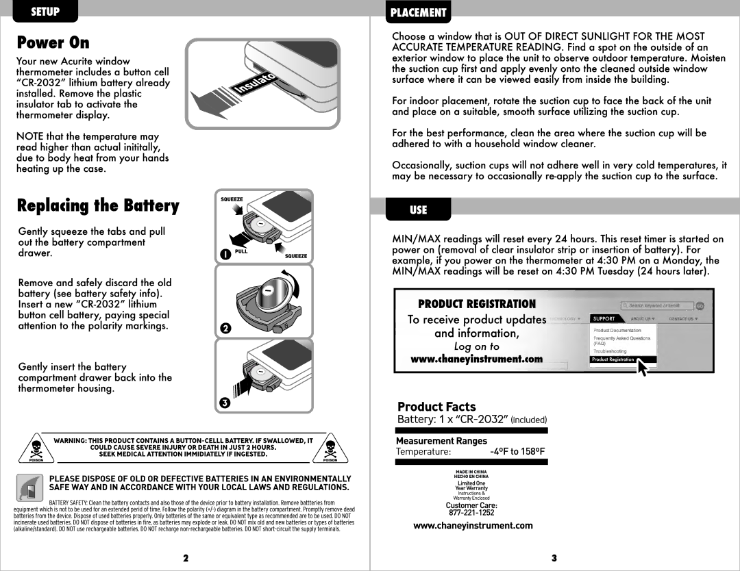 Acu-Rite 00305TG manual 