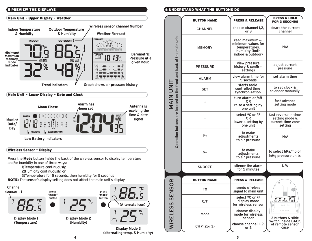 Acu-Rite 00593W manual Trend Indicators 