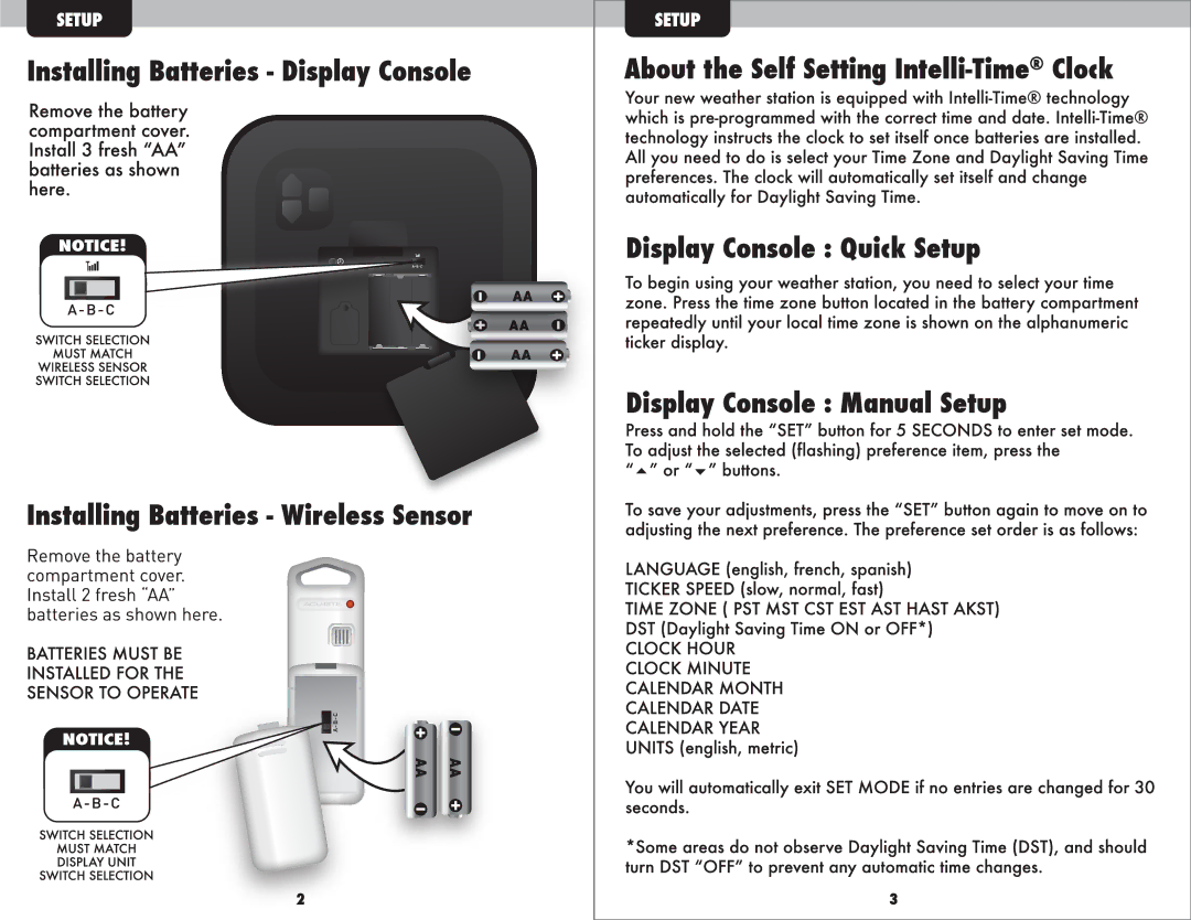 Acu-Rite #01088 manual 