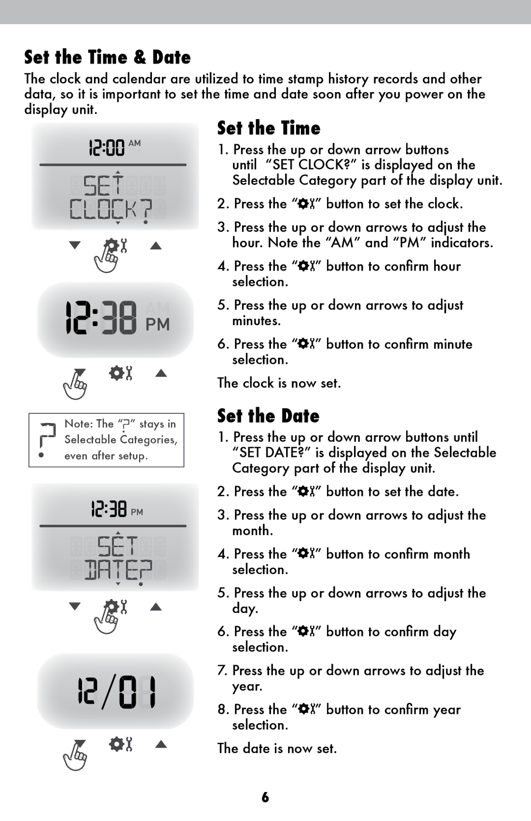 Acu-Rite 06017RM instruction manual Set the Time & Date, Set the Date 