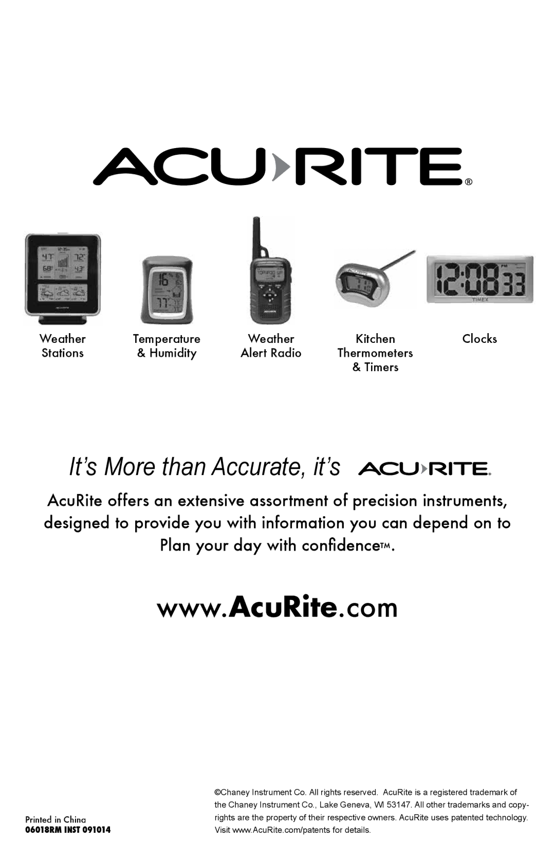 Acu-Rite 06018RM instruction manual It’s More than Accurate, it’s 