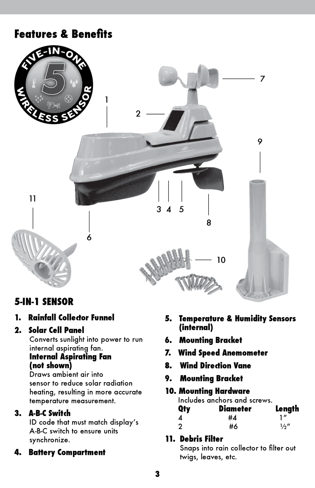 Acu-Rite 1010 instruction manual Features & Benefits 