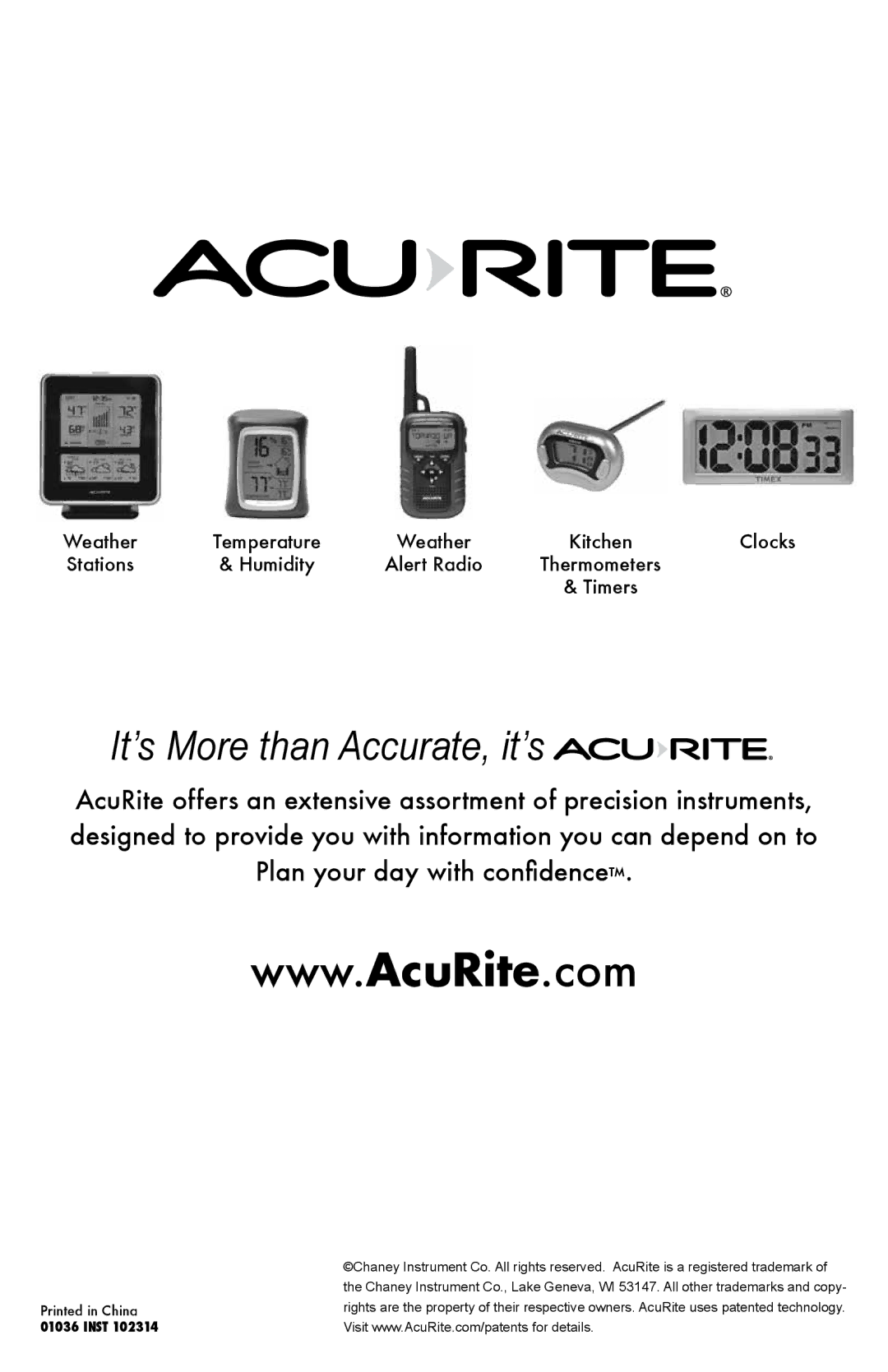 Acu-Rite 1036 instruction manual It’s More than Accurate, it’s 