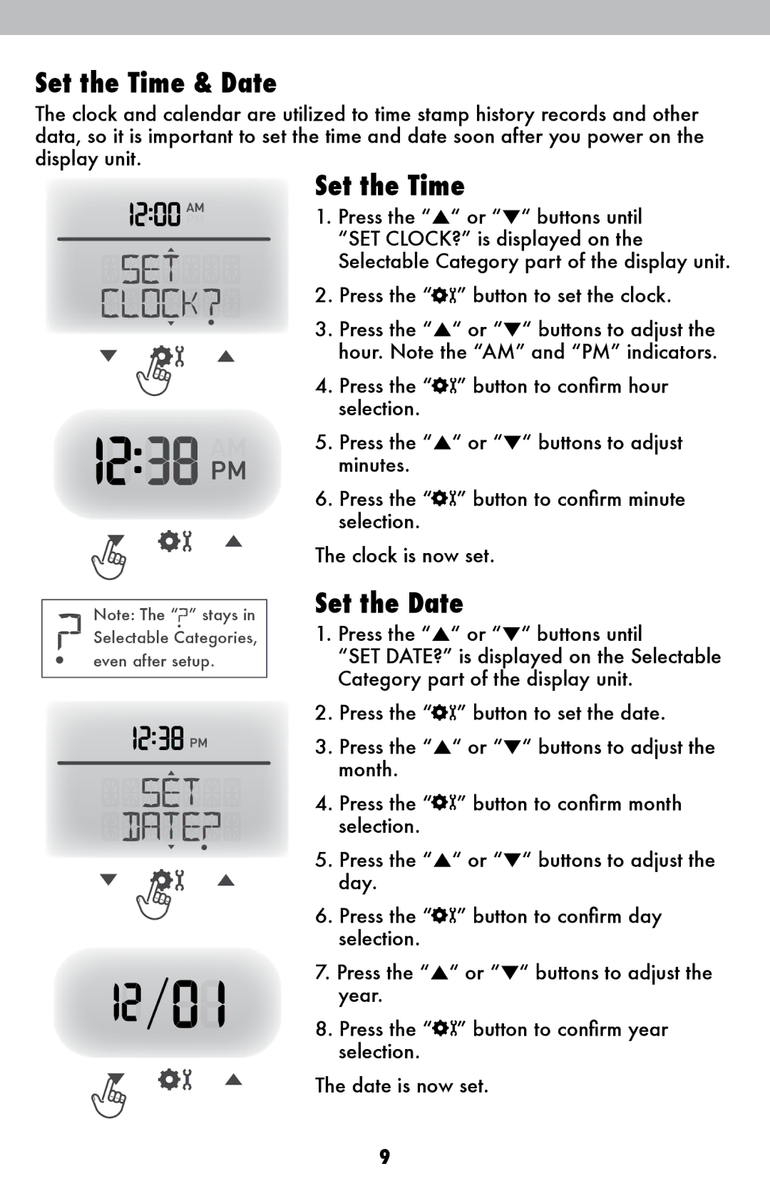 Acu-Rite 1036 instruction manual Set the Time & Date, Set the Date 