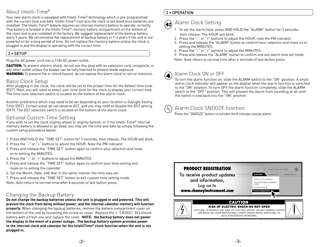 Acu-Rite 13001A1, 120610 About Intelli-Time, Basic Clock Setup, Optional Custom Time Setting, Changing the Backup Battery 