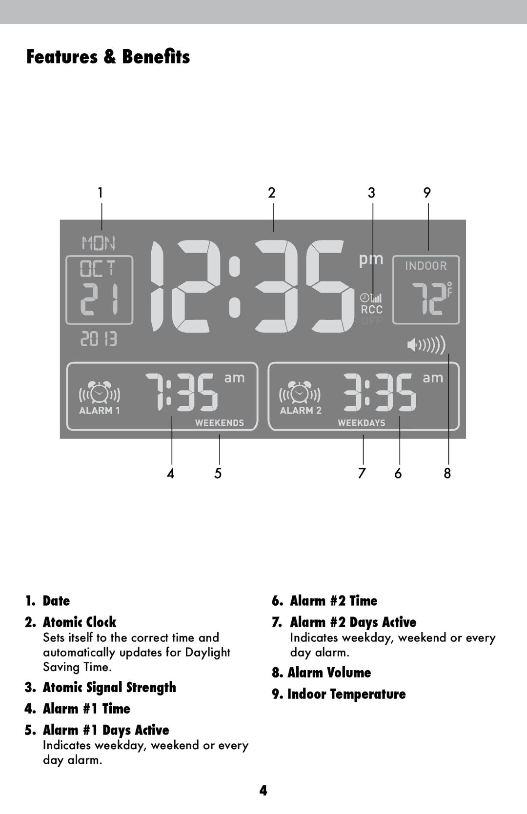 Acu-Rite 13024 instruction manual Date Atomic Clock 