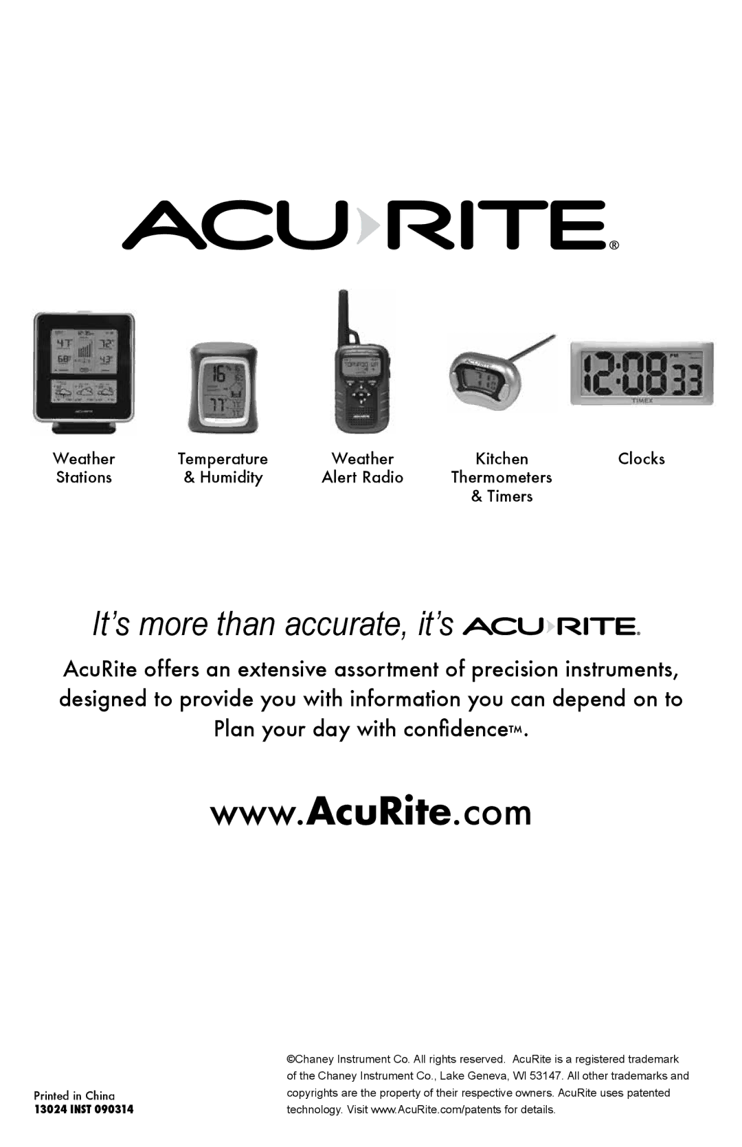 Acu-Rite 13024A1 instruction manual It’s more than accurate, it’s 