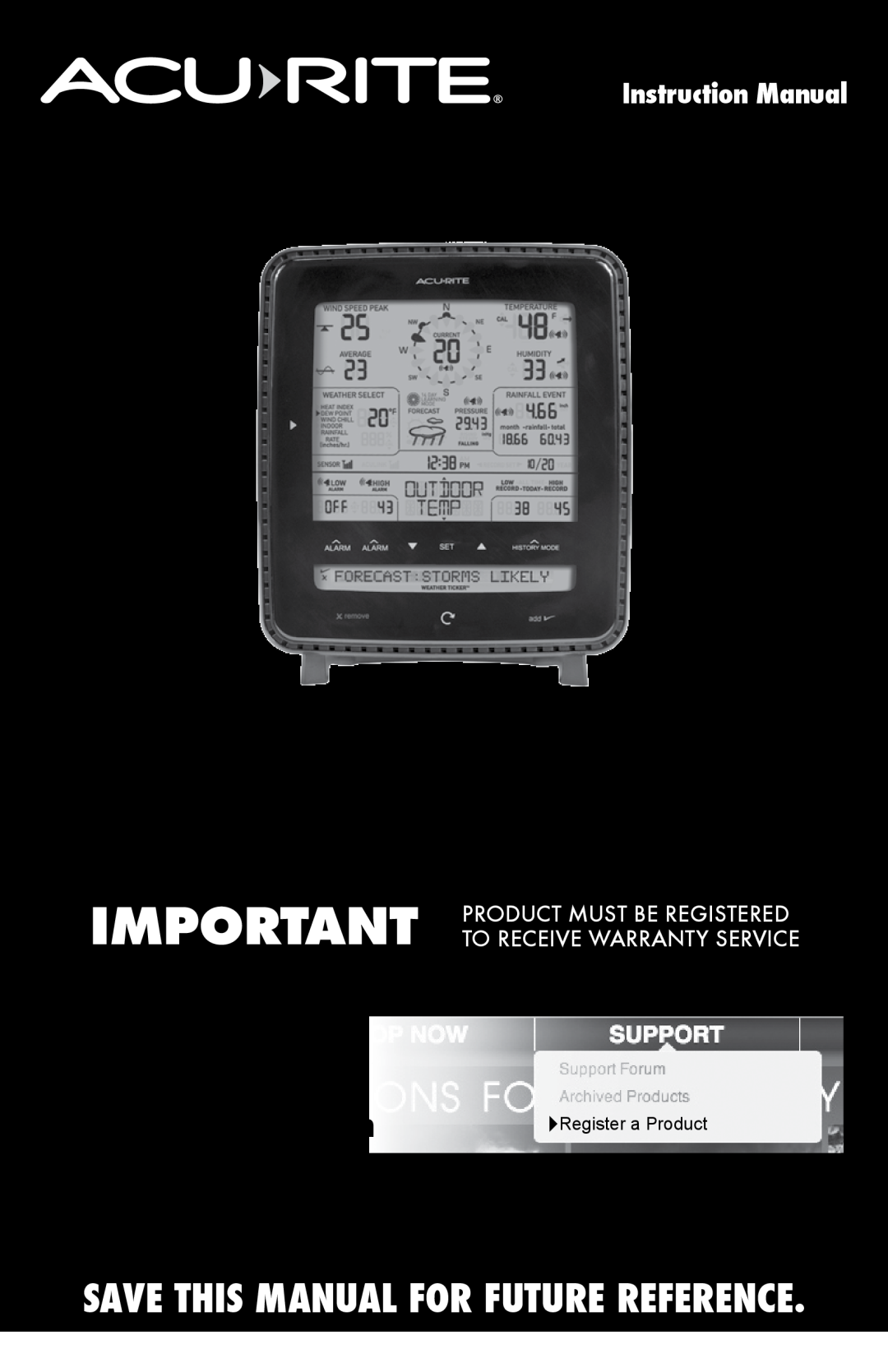 Acu-Rite instruction manual Package Contents, model 1500RX, Instruction Manual, Display for 5-in-1 Weather Sensor 