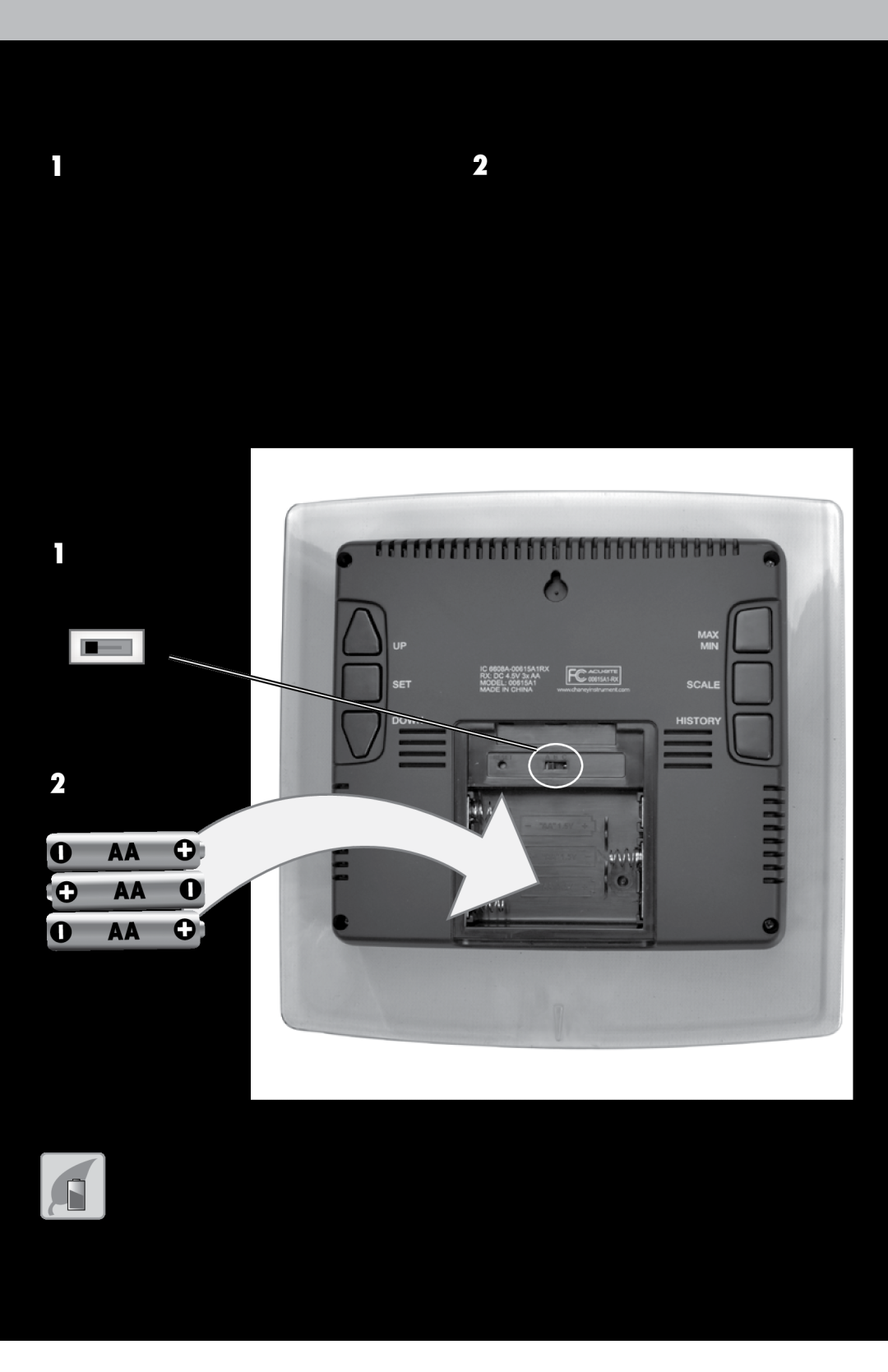 Acu-Rite 615 instruction manual Display Unit Setup, Set the A-B-CSwitch, A B C 