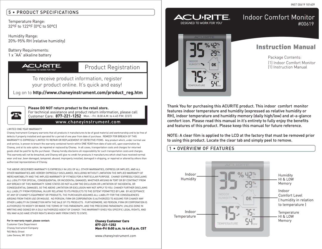 Acu-Rite 619 manual 