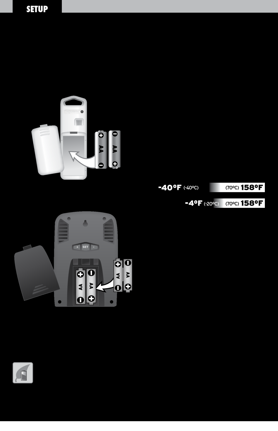Acu-Rite 827 instruction manual Install or Replace Batteries, Setup, Outdoor Sensor, Display Unit 