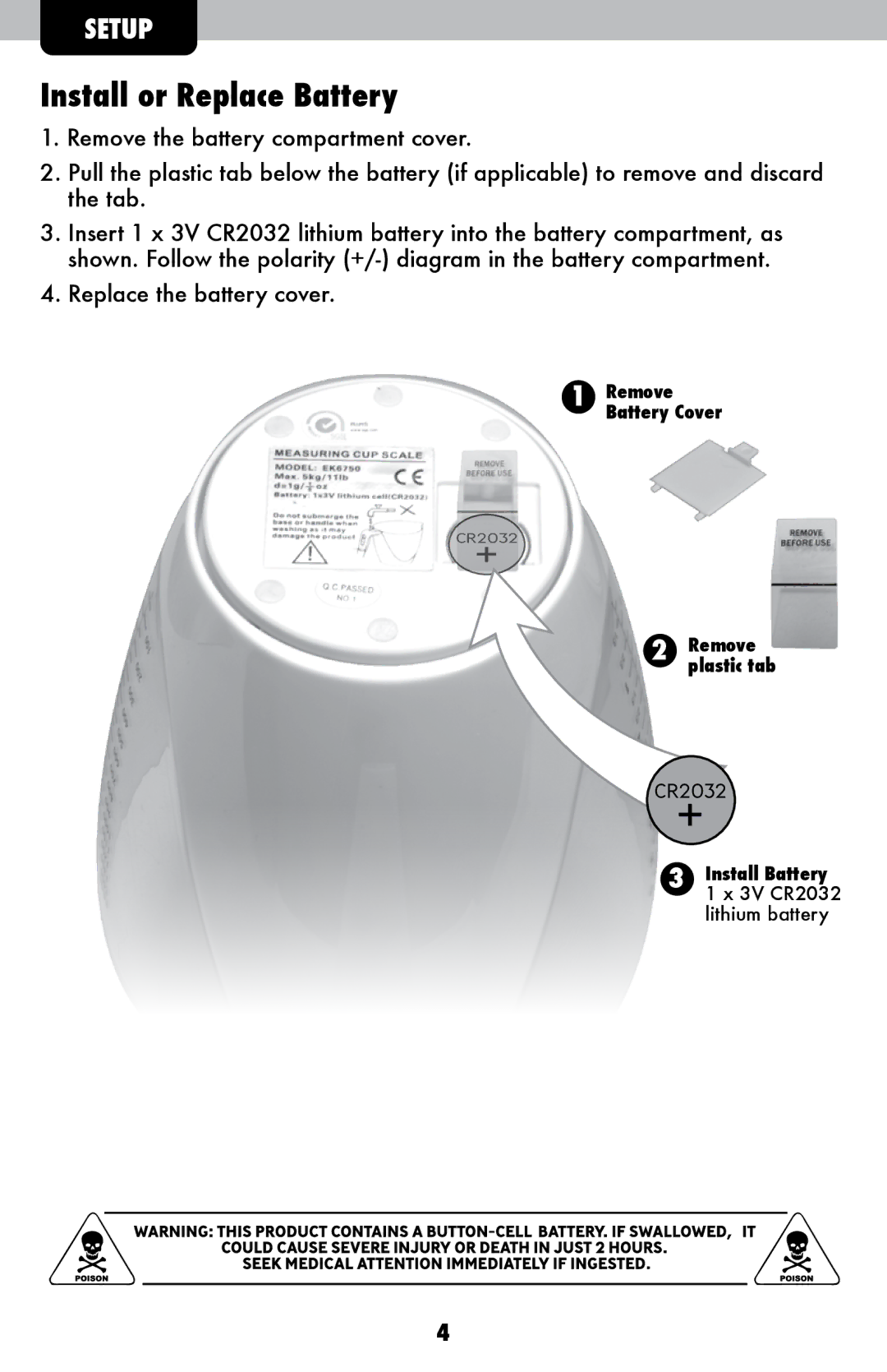 Acu-Rite 930, 949 instruction manual Install or Replace Battery 