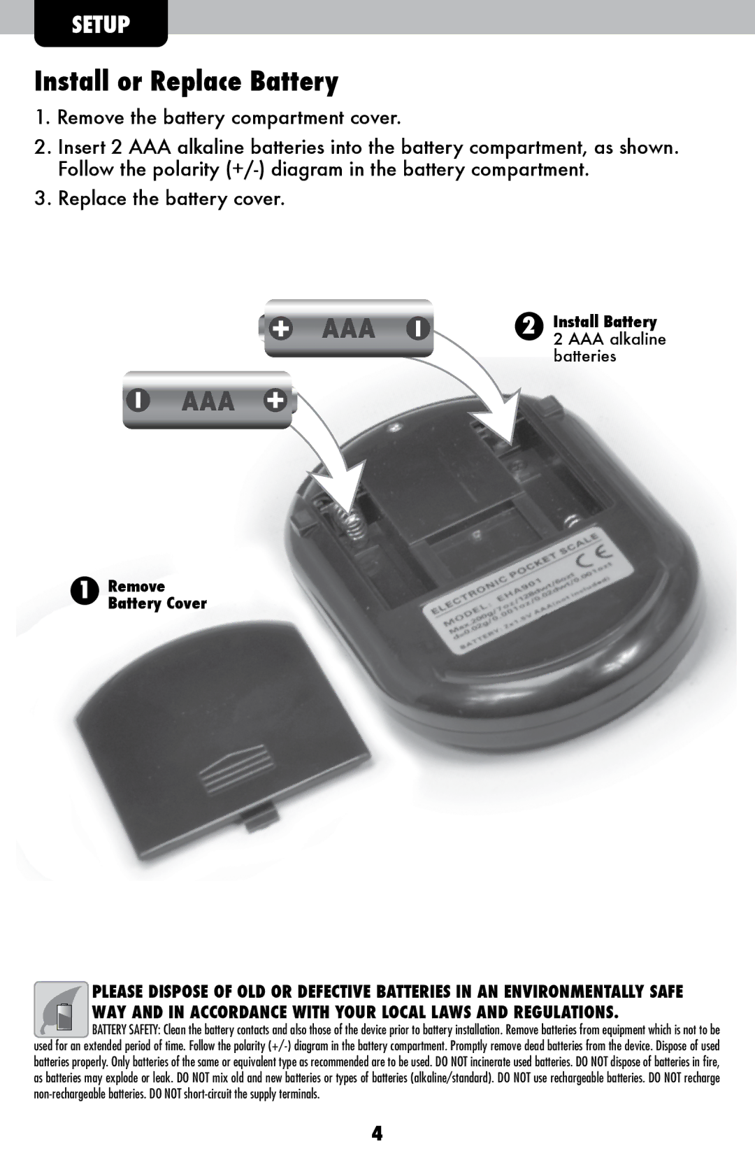 Acu-Rite 954 instruction manual Install or Replace Battery 