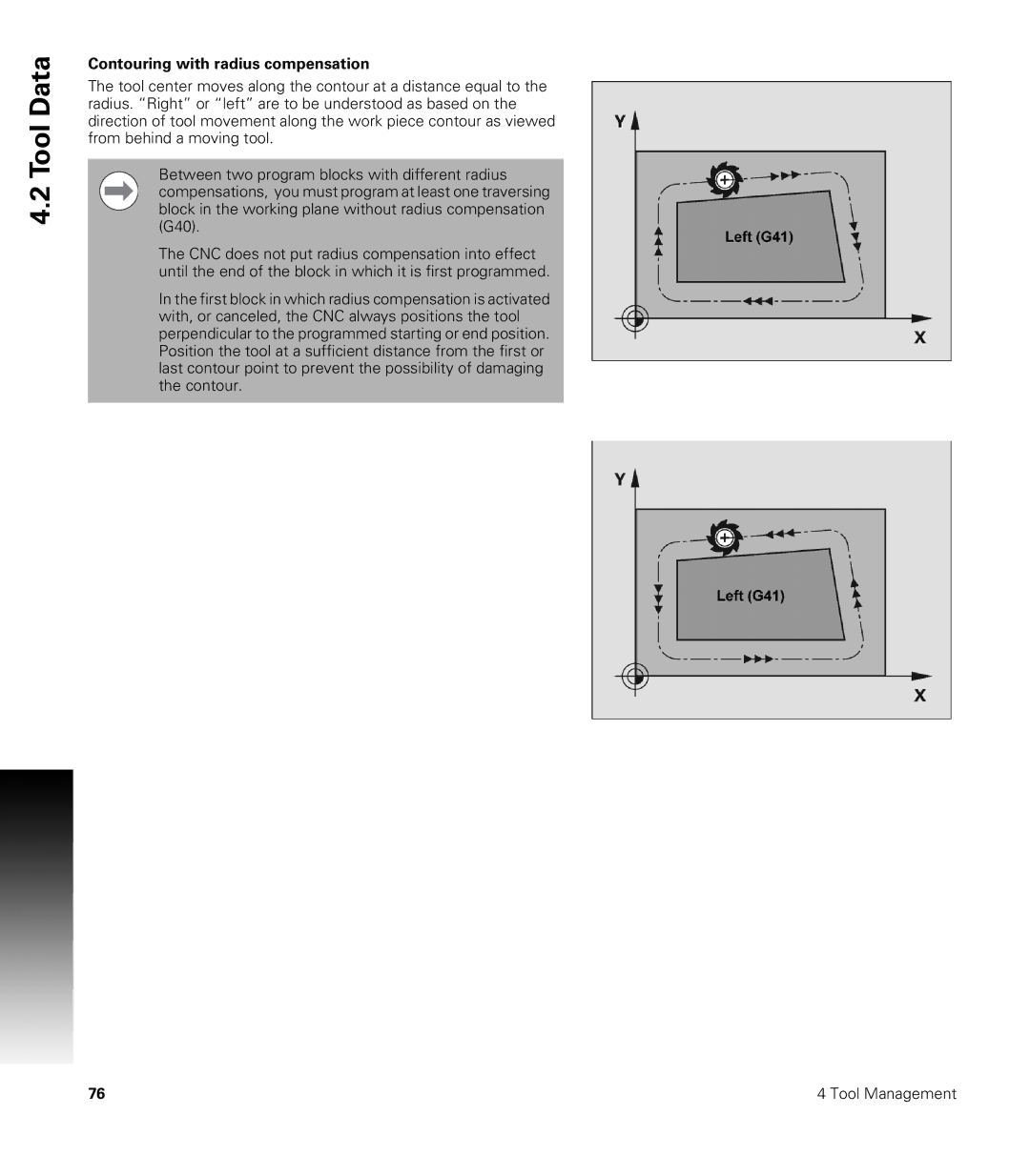 Acu-Rite CNC 3500i user manual Contouring with radius compensation 