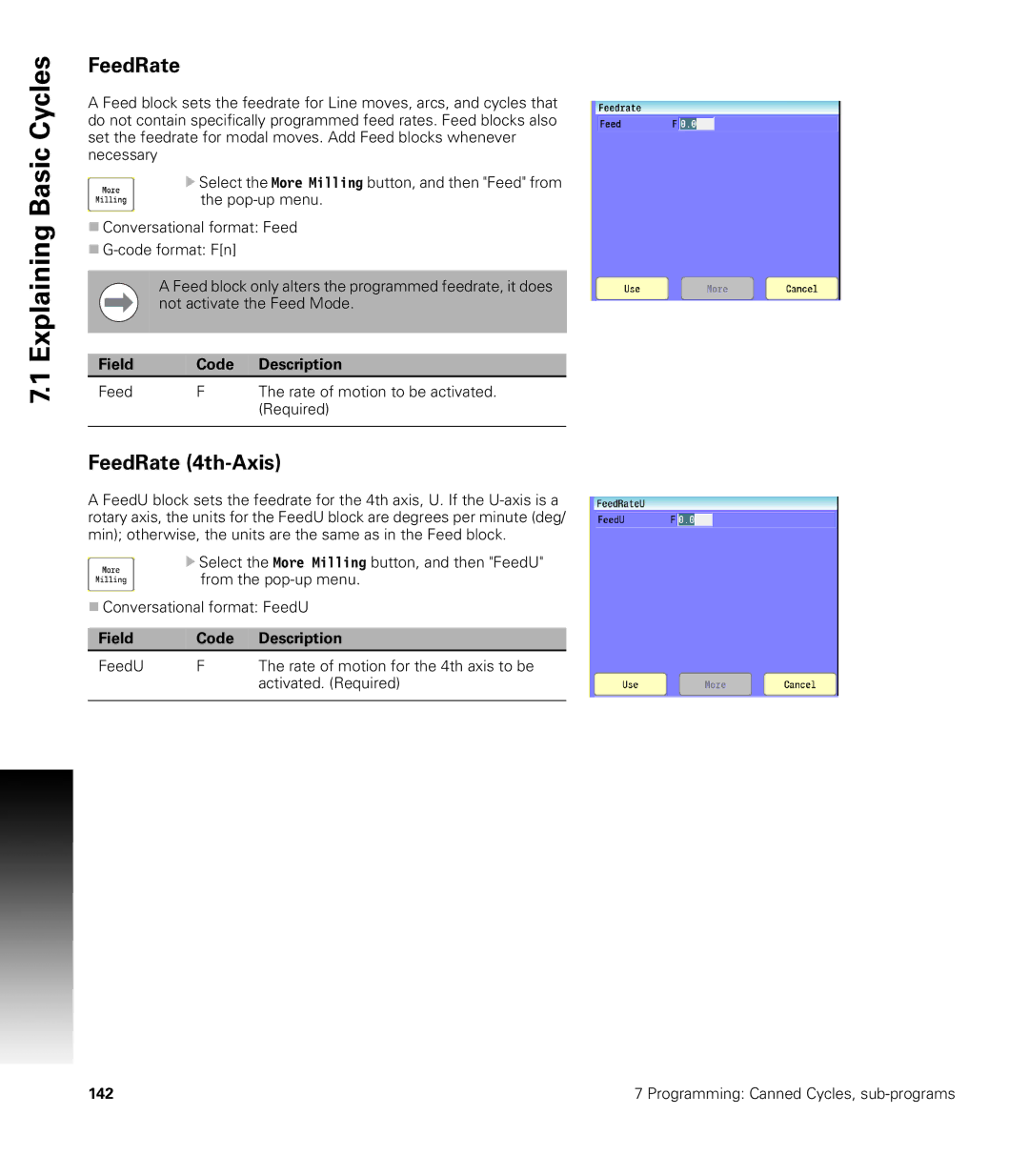 Acu-Rite CNC 3500i user manual FeedRate 4th-Axis 