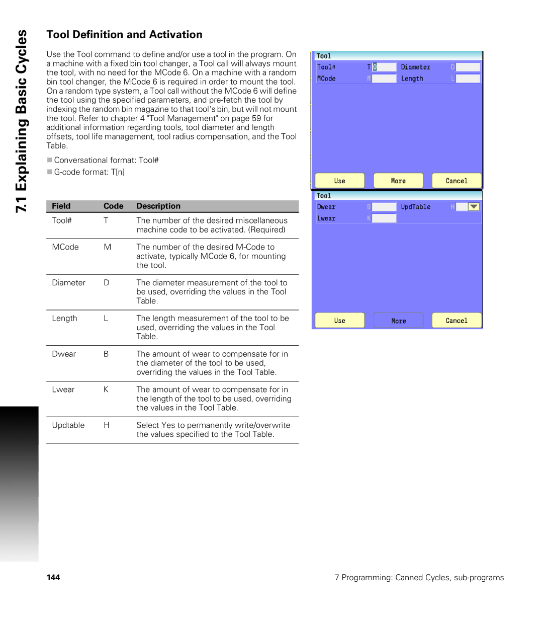 Acu-Rite CNC 3500i user manual Tool Definition and Activation 